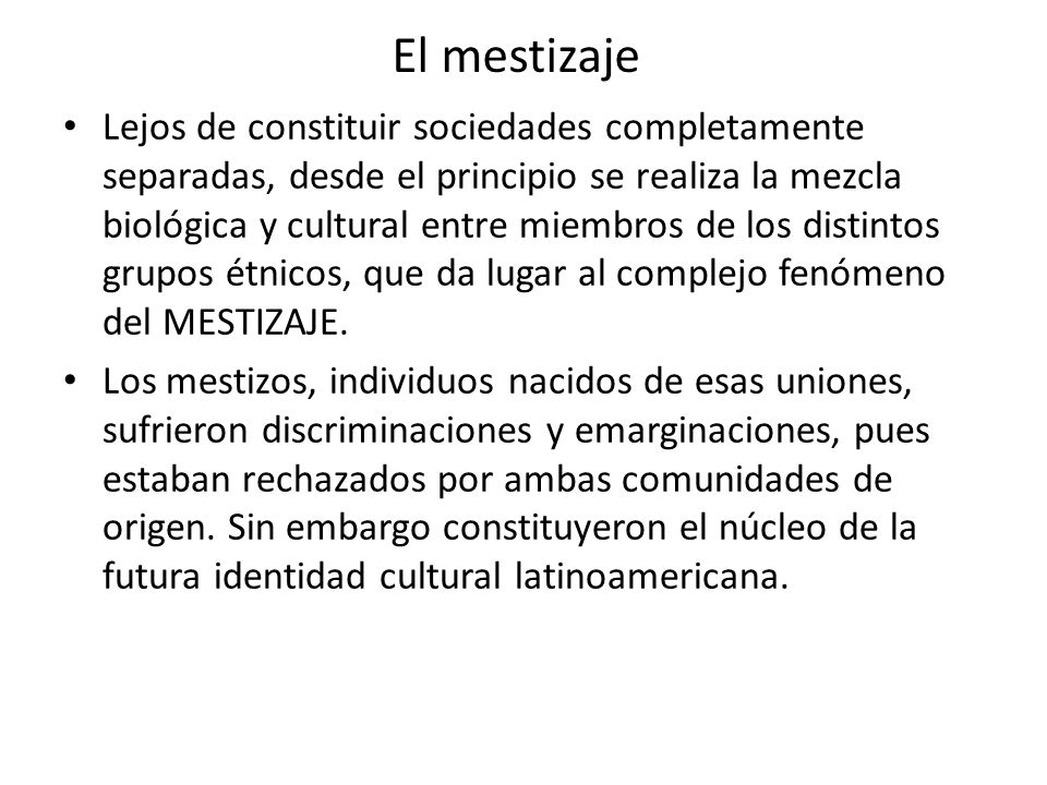 El mestizaje