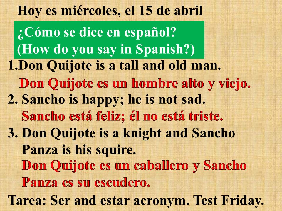 ¿Cómo se dice en español (How do you say in Spanish )