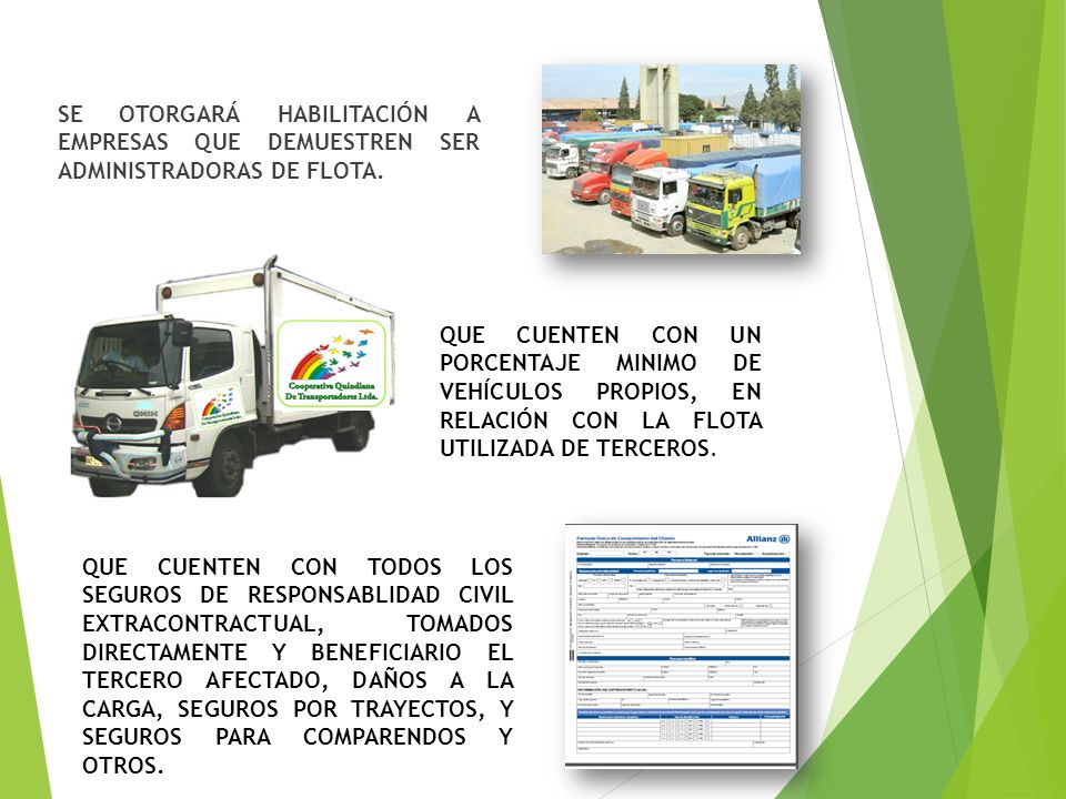 SE OTORGARÁ HABILITACIÓN A EMPRESAS QUE DEMUESTREN SER ADMINISTRADORAS DE FLOTA.
