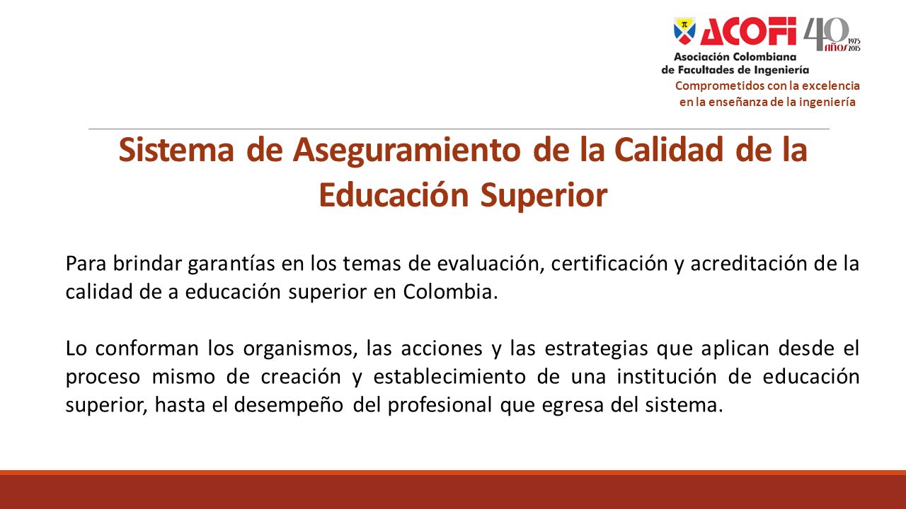 Sistema de Aseguramiento de la Calidad de la Educación Superior