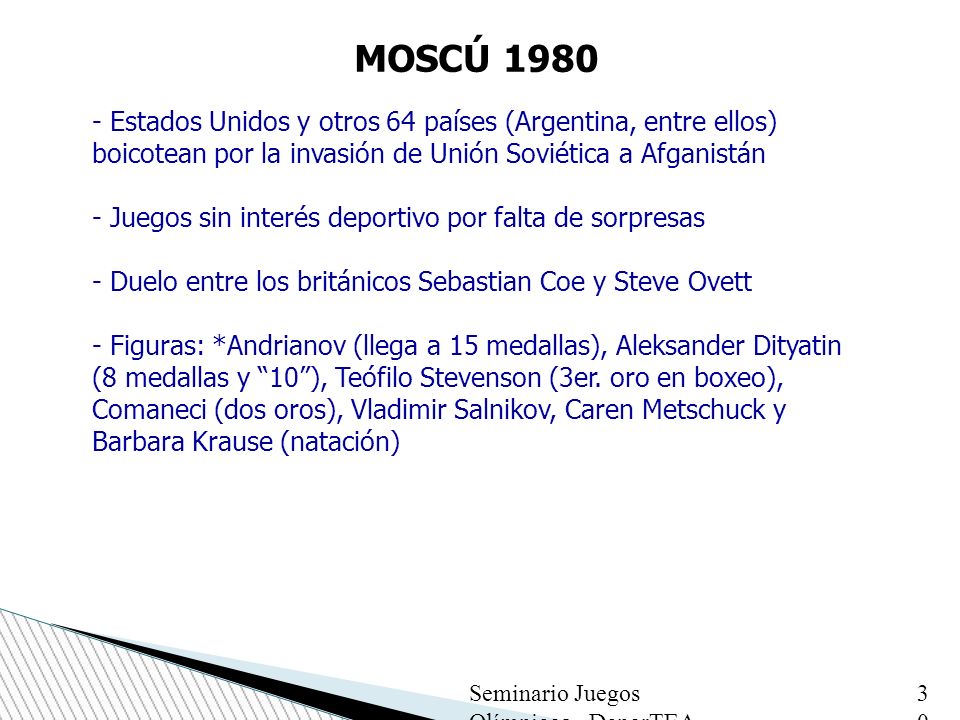 MOSCÚ Estados Unidos y otros 64 países (Argentina, entre ellos) boicotean por la invasión de Unión Soviética a Afganistán.