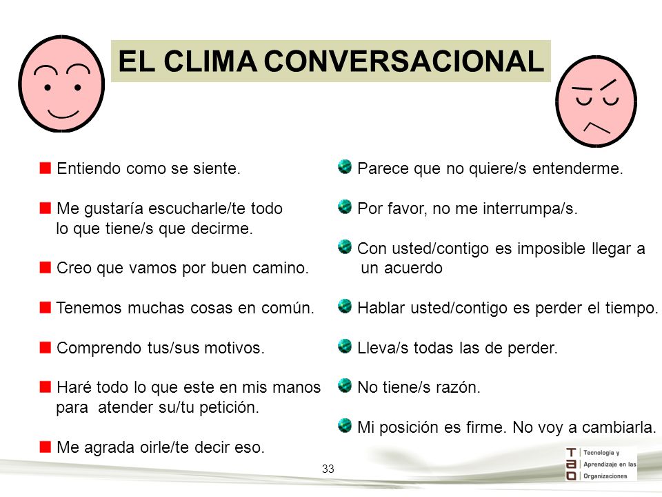 EL CLIMA CONVERSACIONAL