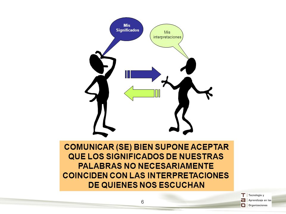 COMUNICAR (SE) BIEN SUPONE ACEPTAR QUE LOS SIGNIFICADOS DE NUESTRAS