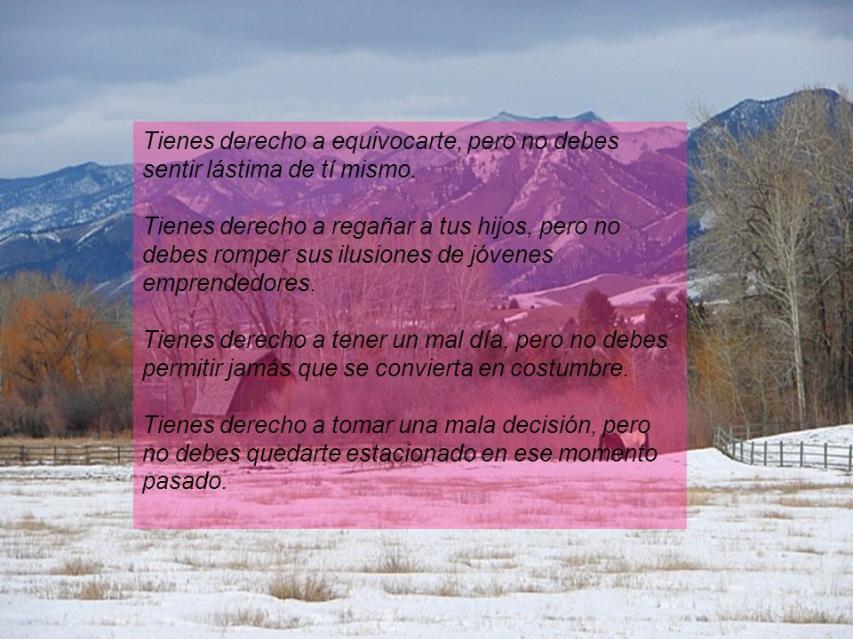 Tienes derecho a equivocarte, pero no debes sentir lástima de tí mismo