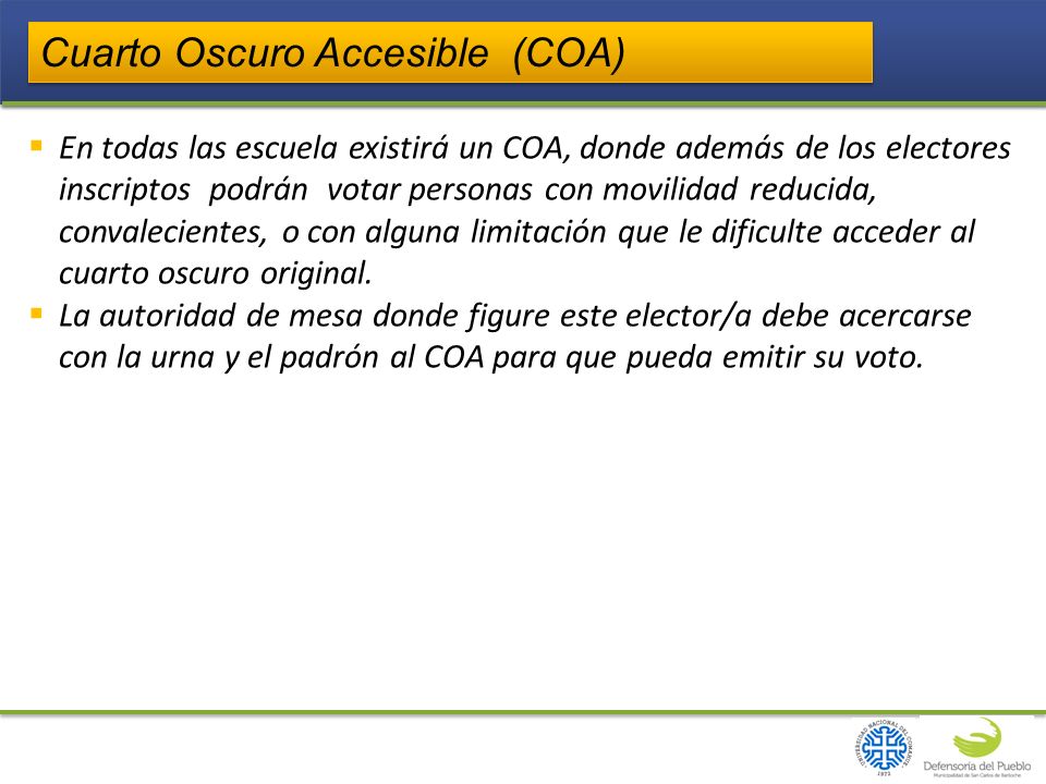 Cuarto Oscuro Accesible (COA)