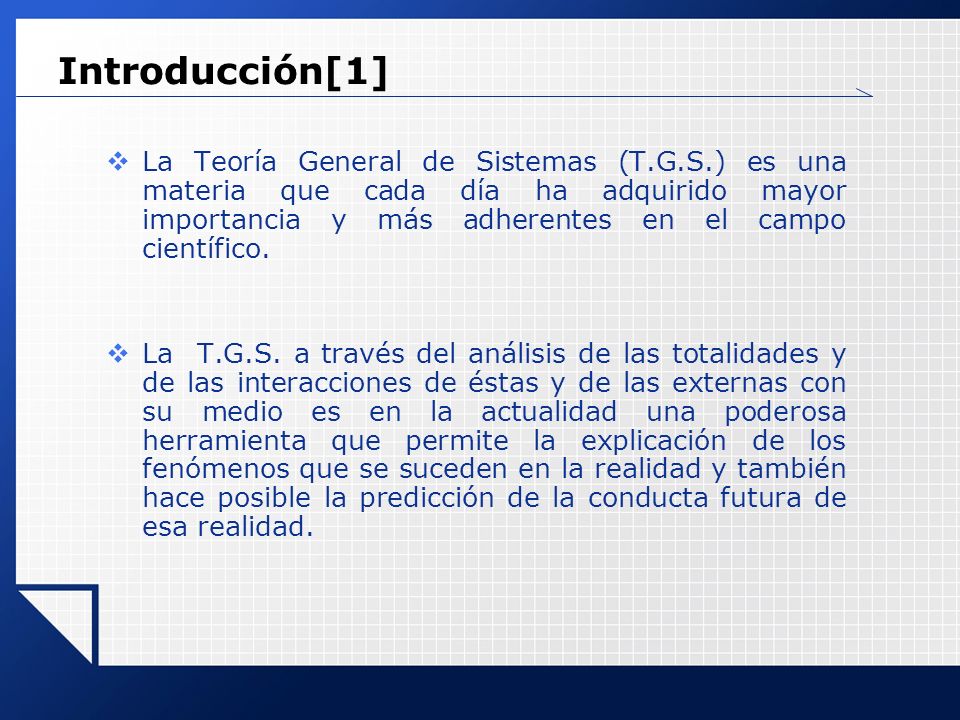 TEORÍA GENERAL DE SISTEMAS - ppt descargar