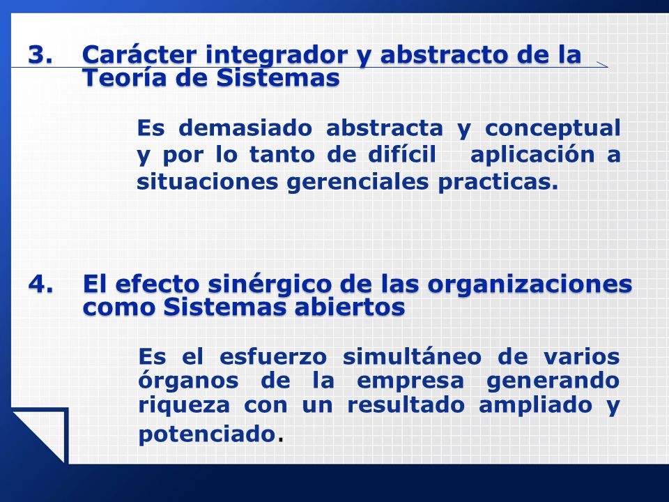 3. Carácter integrador y abstracto de la Teoría de Sistemas