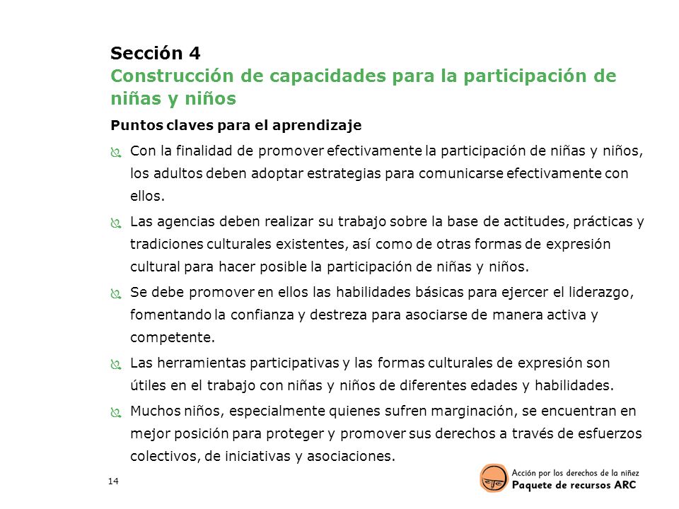 Construcción de capacidades para la participación de niñas y niños