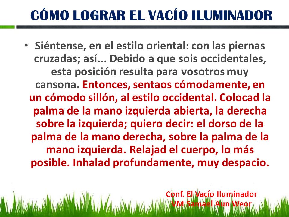 CÓMO LOGRAR EL VACÍO ILUMINADOR Conf. El Vacío Iluminador