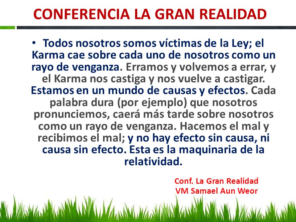 CONFERENCIA LA GRAN REALIDAD
