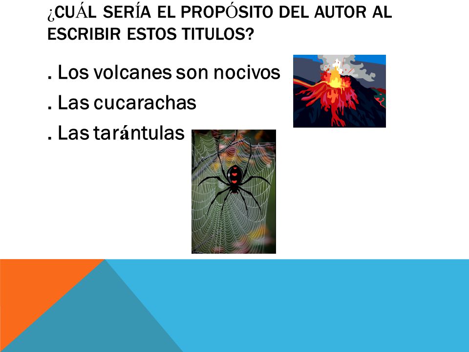 ¿CuÁl serÍa el propÓsito del autor al escribir estos titulos