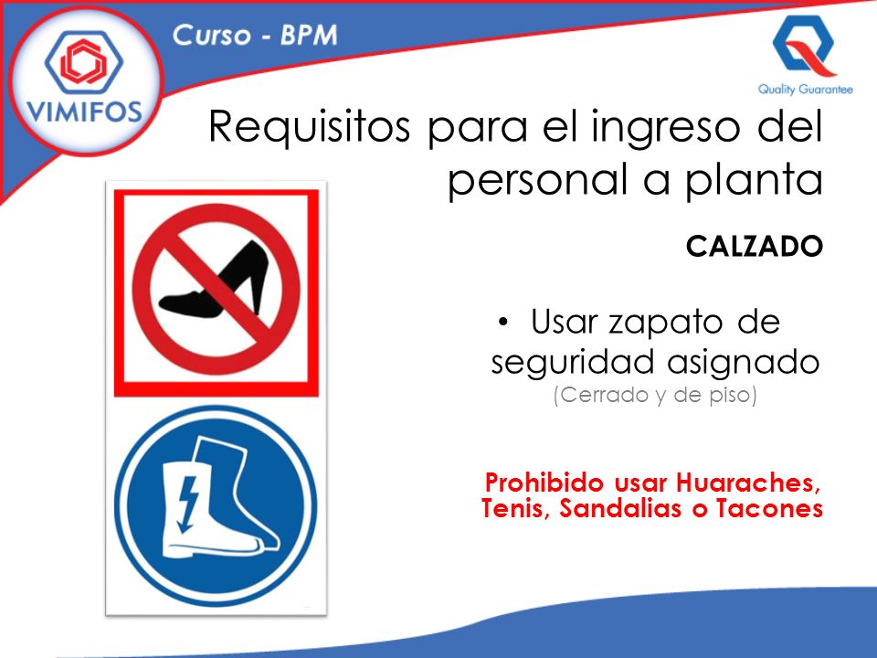 Requisitos para el ingreso del personal a planta
