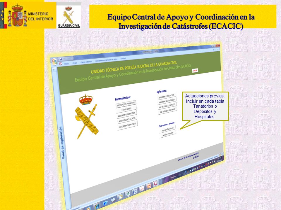 Incluir en cada tabla Tanatorios o Depósitos y Hospitales.