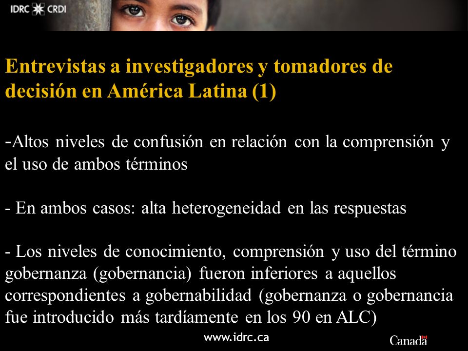 Entrevistas a investigadores y tomadores de decisión en América Latina (1)