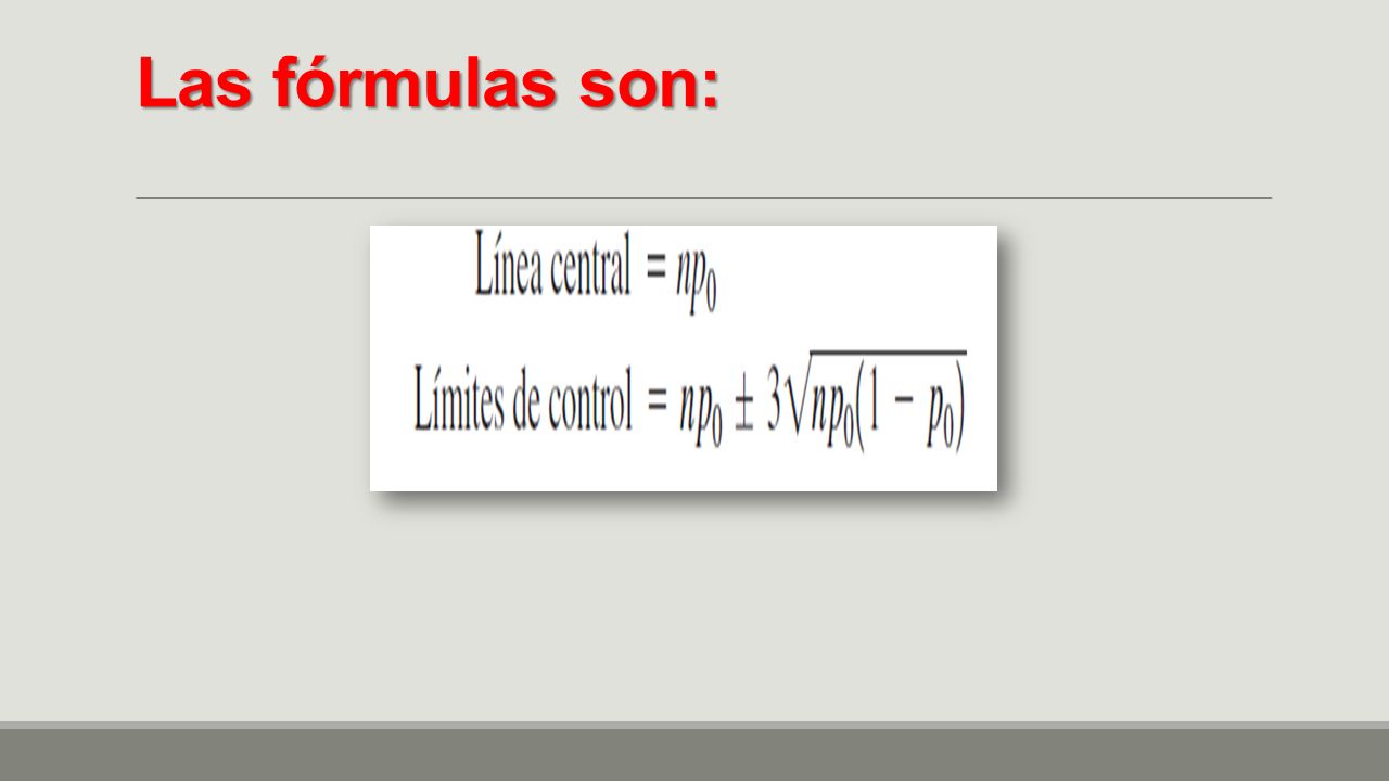 Las fórmulas son: