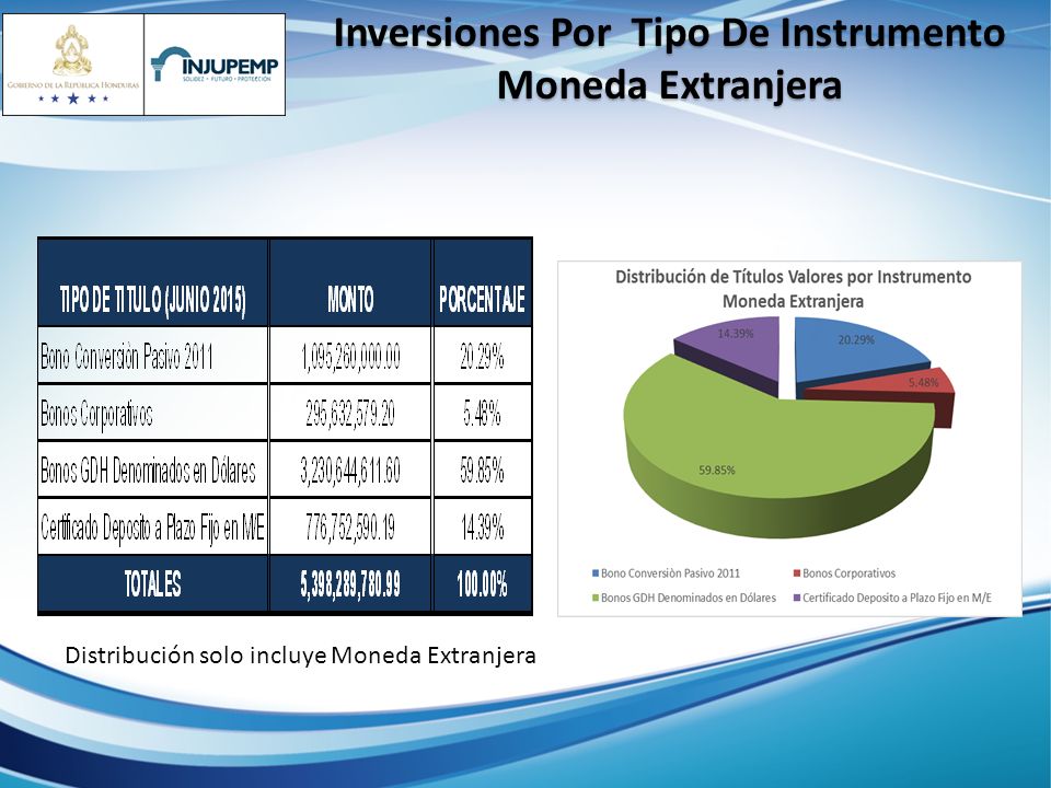 Inversiones Por Tipo De Instrumento
