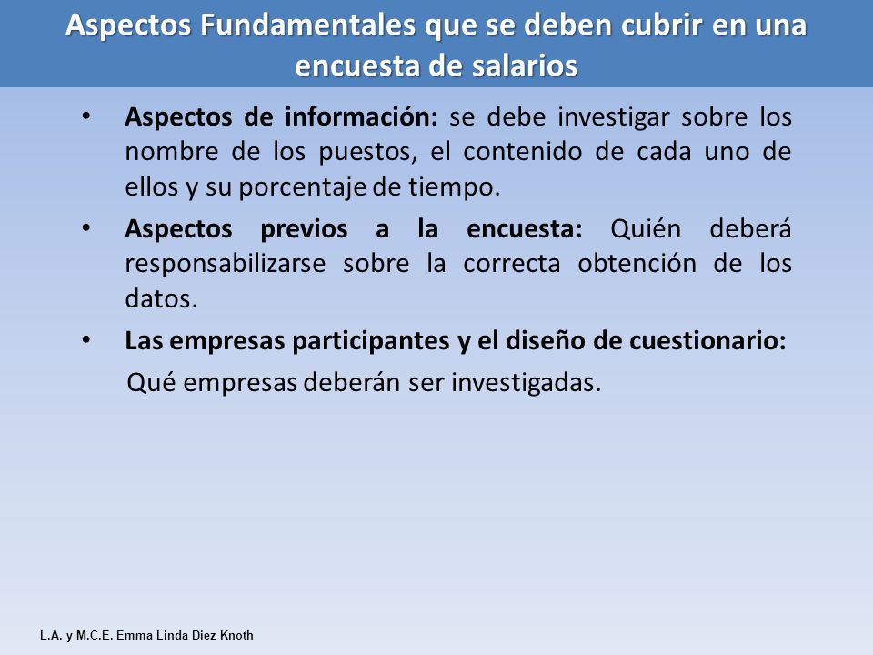Aspectos Fundamentales que se deben cubrir en una encuesta de salarios