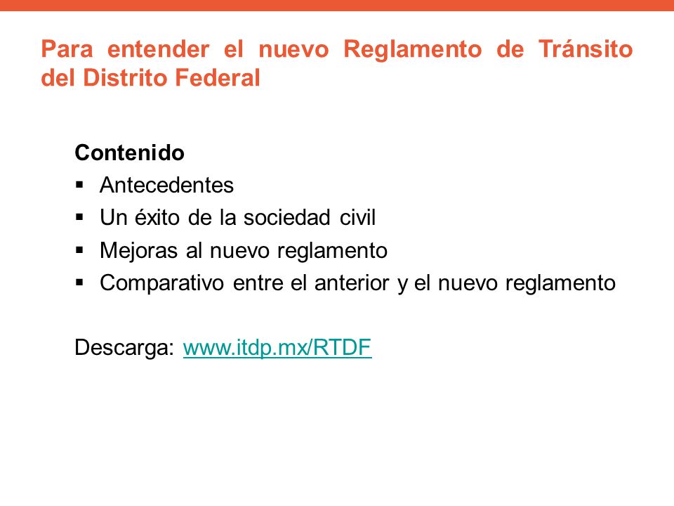 Para entender el nuevo Reglamento de Tránsito del Distrito Federal