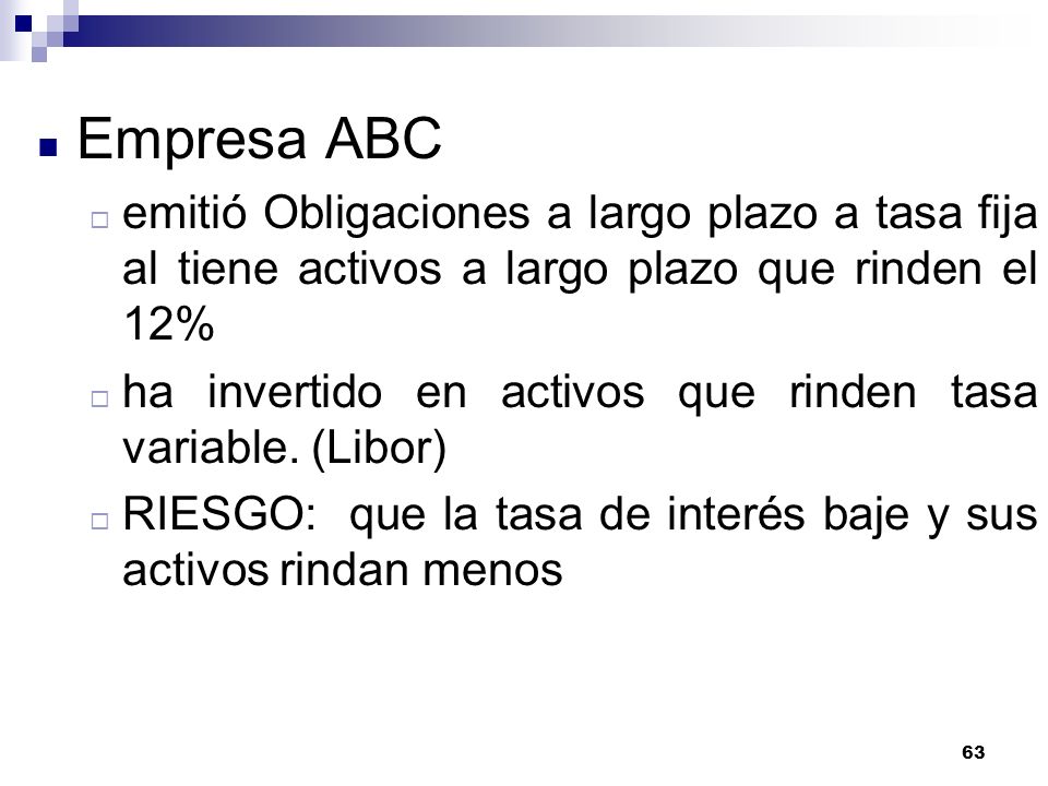 Empresa ABC emitió Obligaciones a largo plazo a tasa fija al tiene activos a largo plazo que rinden el 12%