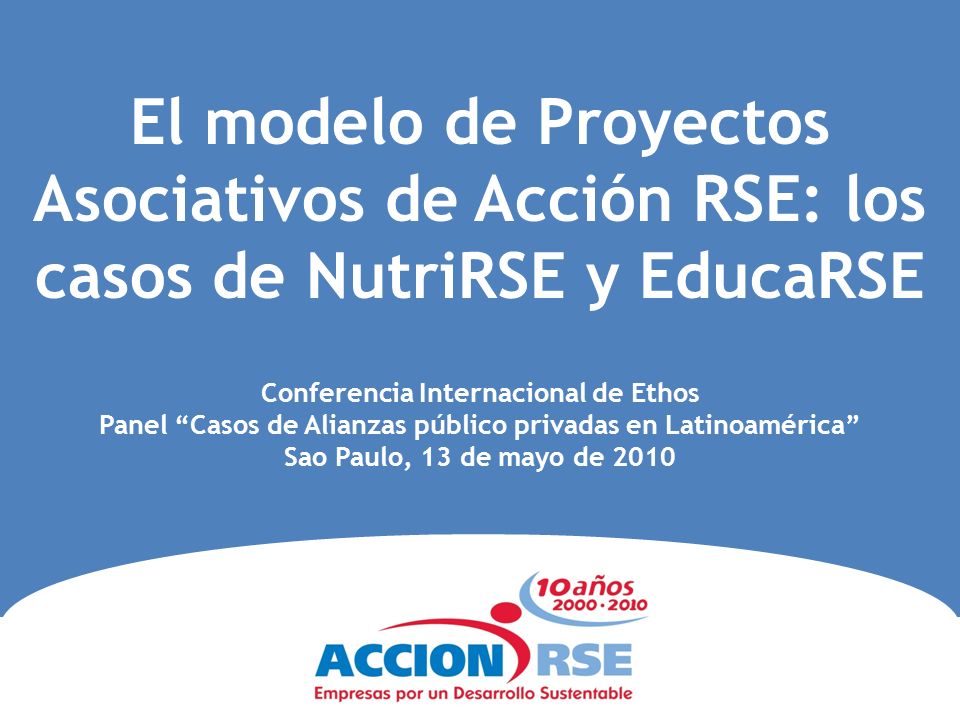El modelo de Proyectos Asociativos de Acción RSE: los casos de NutriRSE y EducaRSE