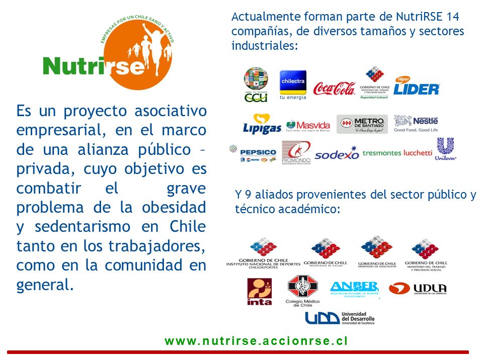 Actualmente forman parte de NutriRSE 14 compañías, de diversos tamaños y sectores industriales: