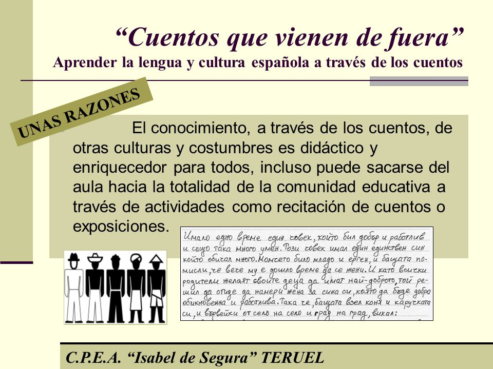 Cuentos que vienen de fuera Aprender la lengua y cultura española a través de los cuentos