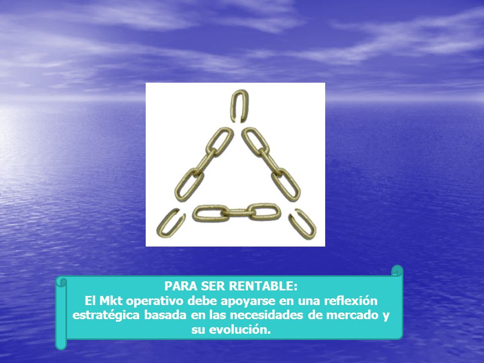 PARA SER RENTABLE: El Mkt operativo debe apoyarse en una reflexión estratégica basada en las necesidades de mercado y su evolución.