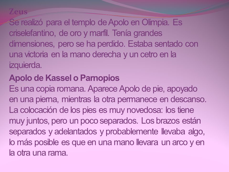 Zeus Se realizó para el templo de Apolo en Olimpia