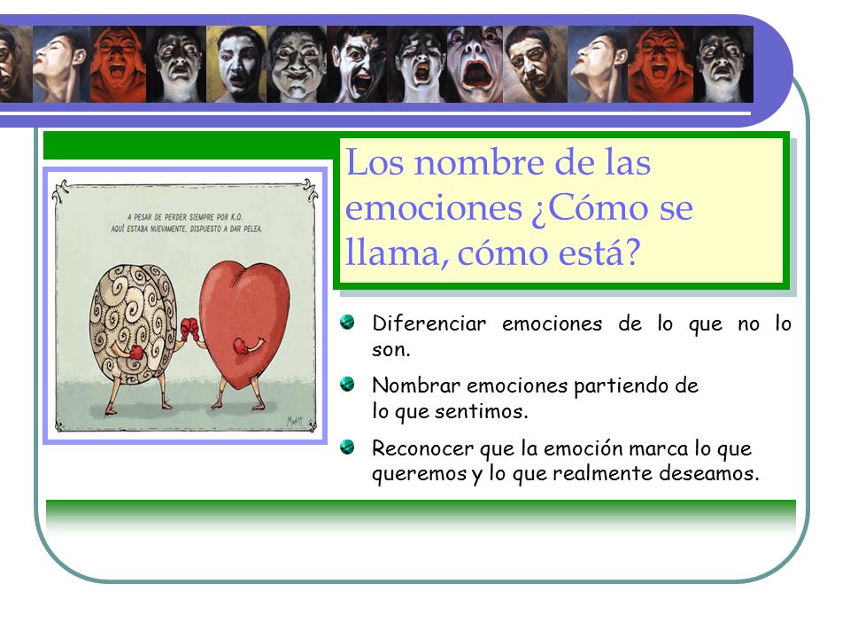 Los nombre de las emociones ¿Cómo se llama, cómo está