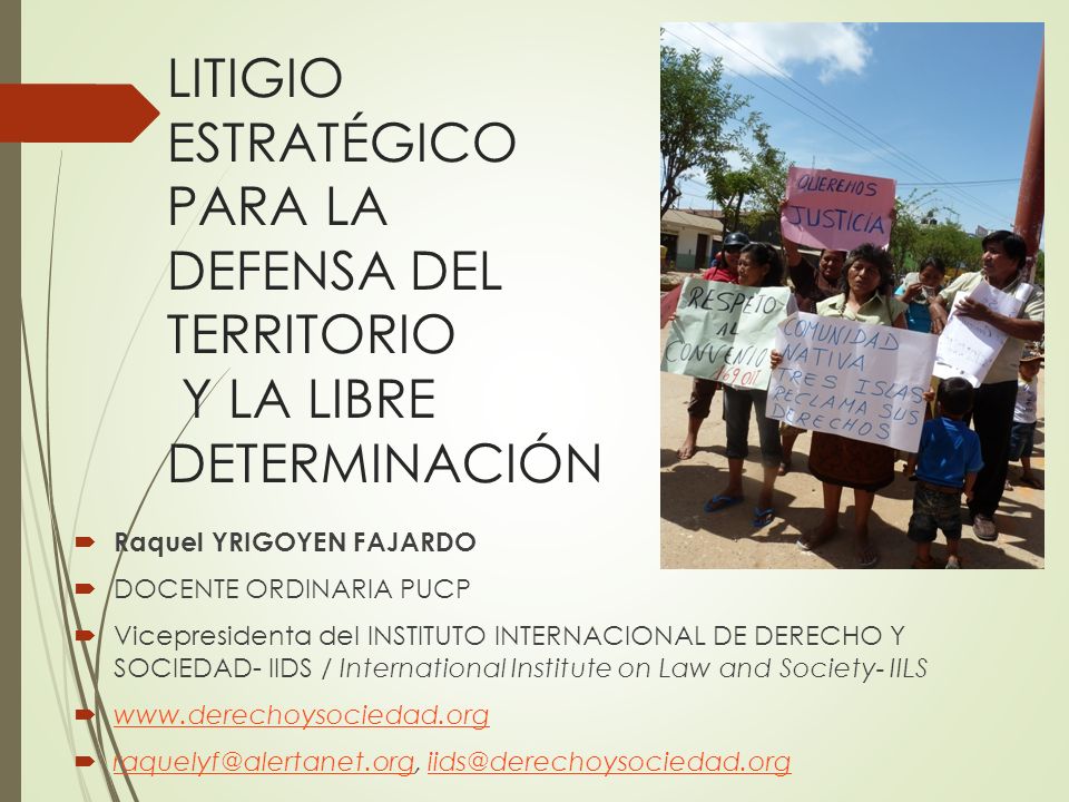 LITIGIO ESTRATÉGICO PARA LA DEFENSA DEL TERRITORIO Y LA LIBRE DETERMINACIÓN