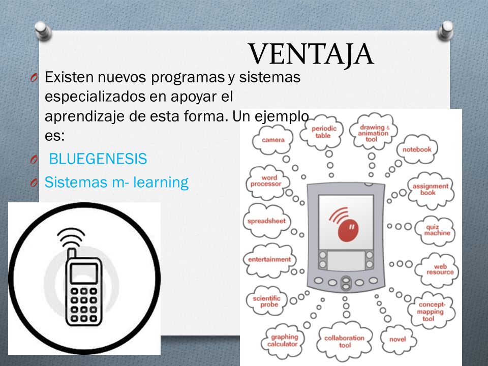 VENTAJA Existen nuevos programas y sistemas especializados en apoyar el aprendizaje de esta forma. Un ejemplo es: