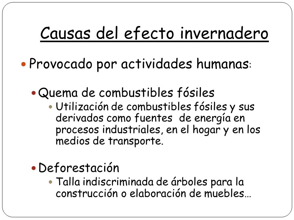 Causas del efecto invernadero
