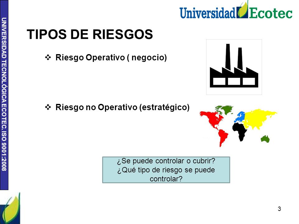 TIPOS DE RIESGOS Riesgo Operativo ( negocio)