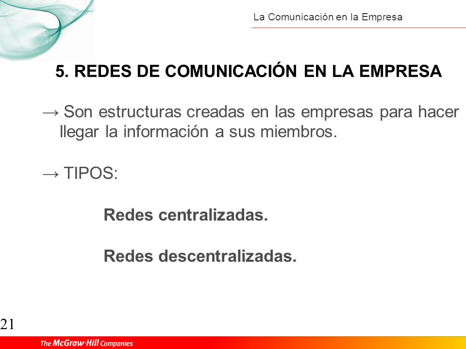 5. REDES DE COMUNICACIÓN EN LA EMPRESA