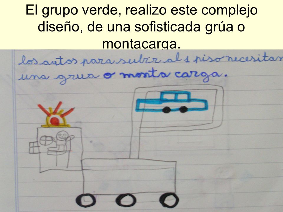 El grupo verde, realizo este complejo diseño, de una sofisticada grúa o montacarga.