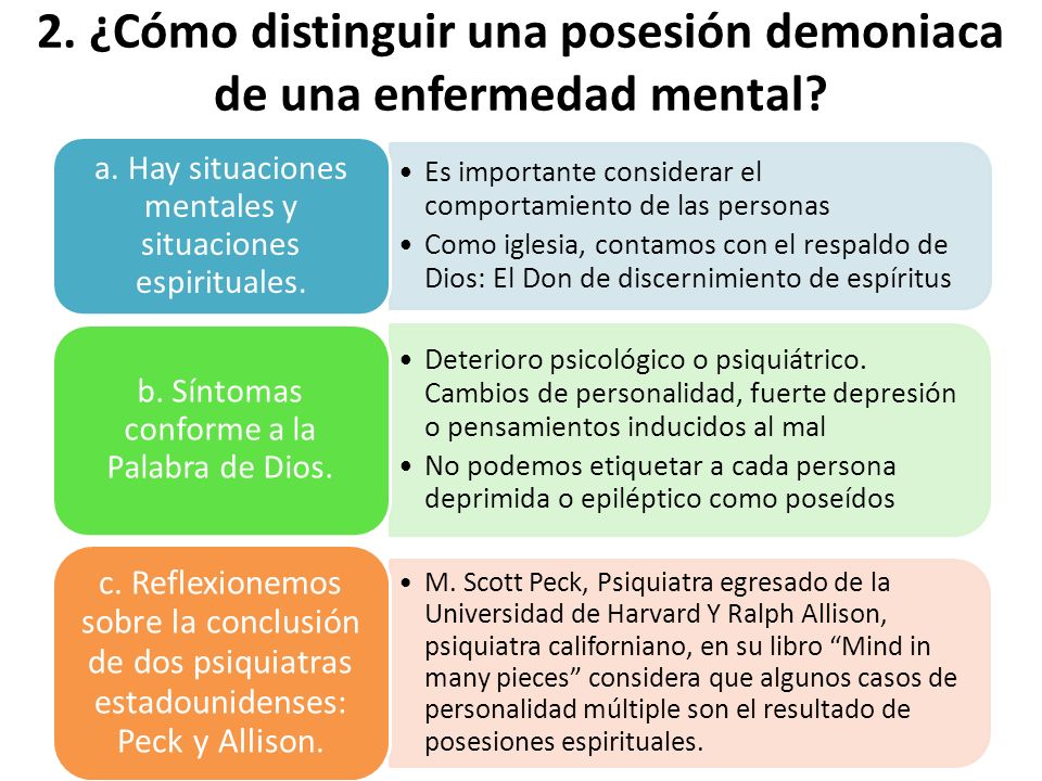 2. ¿Cómo distinguir una posesión demoniaca de una enfermedad mental