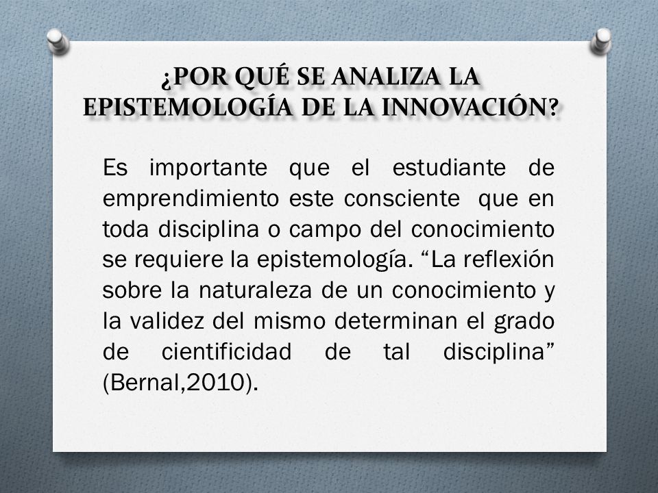 ¿por qué se analiza la epistemología de la innovación