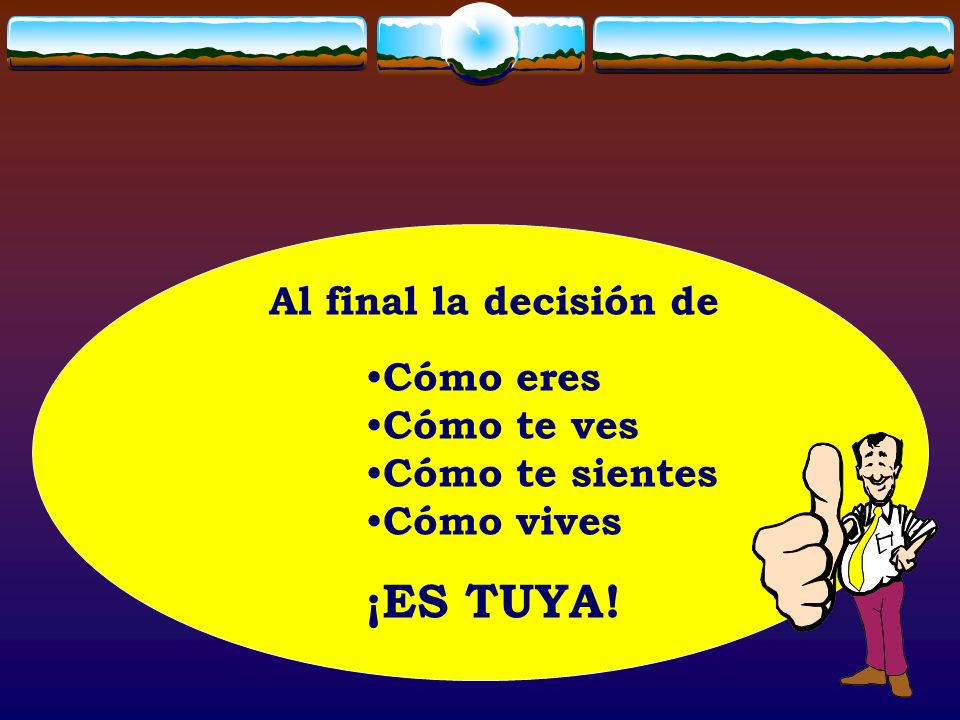 ¡ES TUYA! Al final la decisión de Cómo eres Cómo te ves