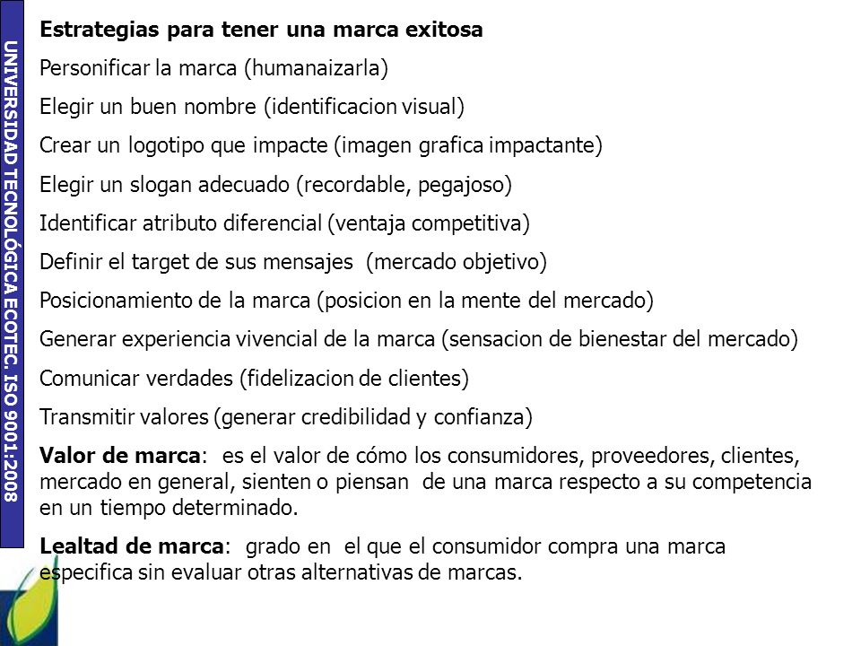 Estrategias para tener una marca exitosa
