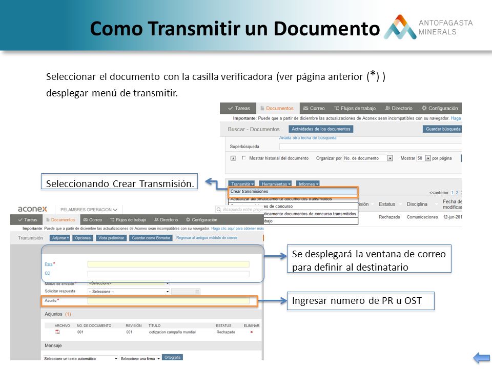 Como Transmitir un Documento