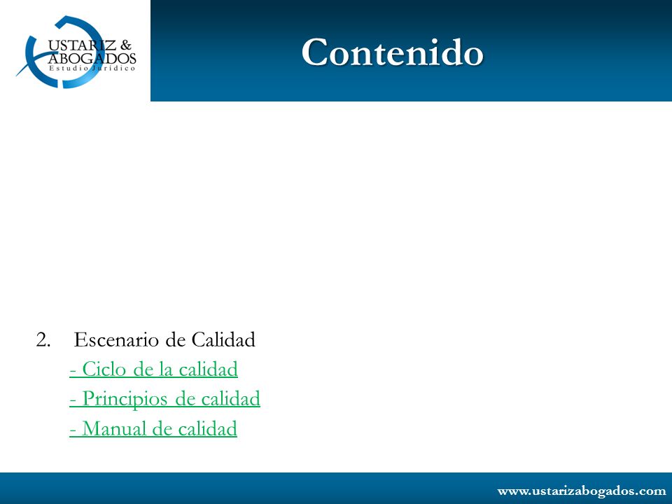 Contenido 2. Escenario de Calidad - Ciclo de la calidad