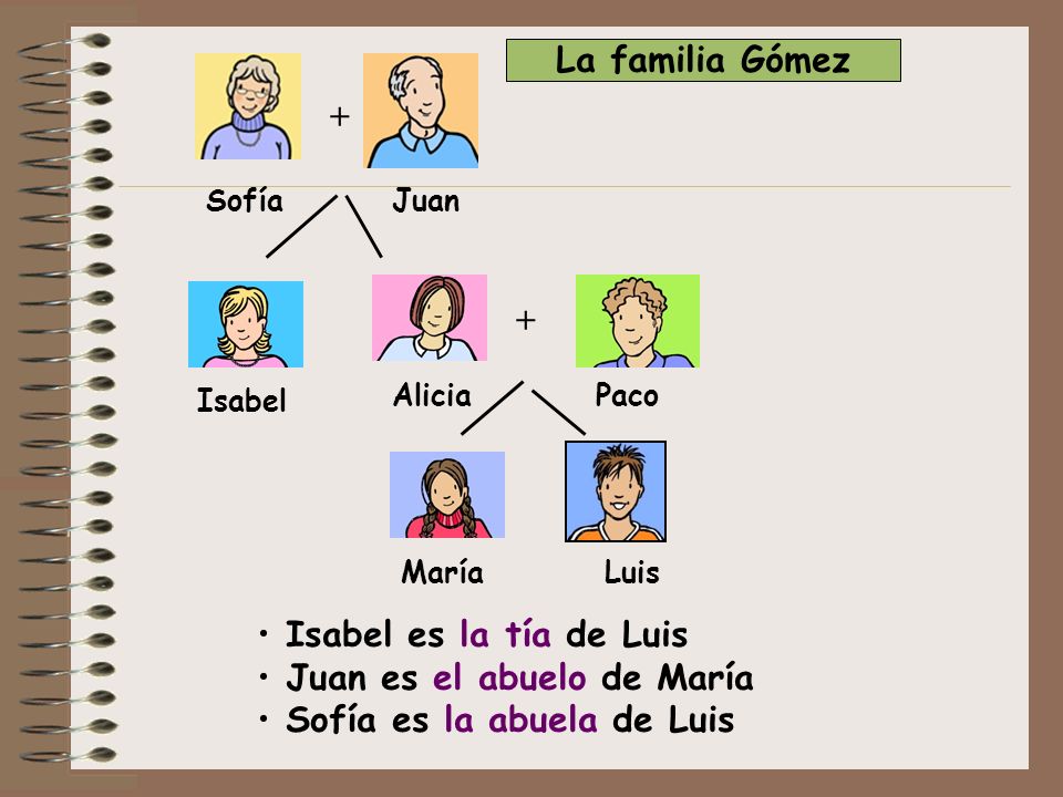 Juan es el abuelo de María Sofía es la abuela de Luis