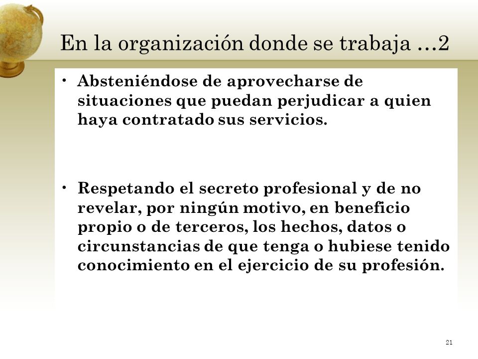 En la organización donde se trabaja …2