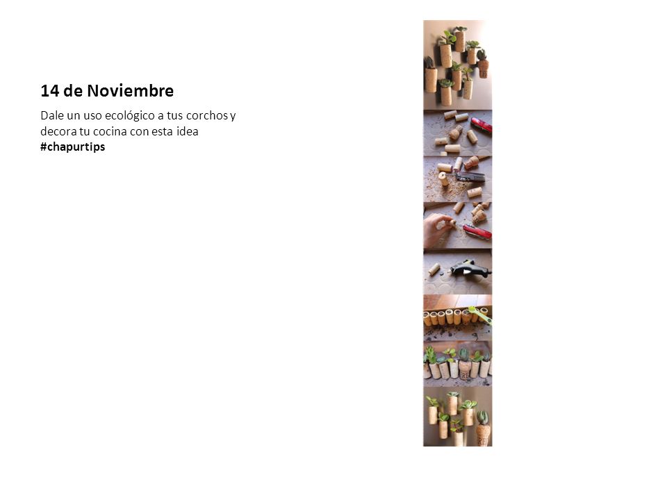14 de Noviembre Dale un uso ecológico a tus corchos y decora tu cocina con esta idea #chapurtips