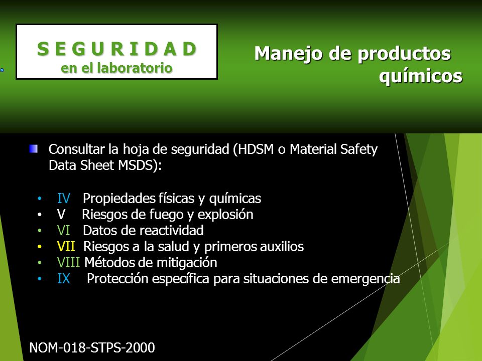 Manejo de productos químicos