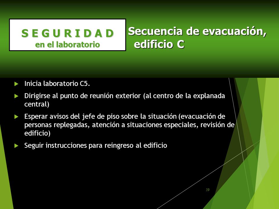 Secuencia de evacuación, edificio C S E G U R I D A D