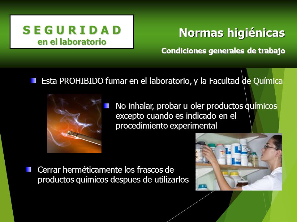 Normas higiénicas S E G U R I D A D