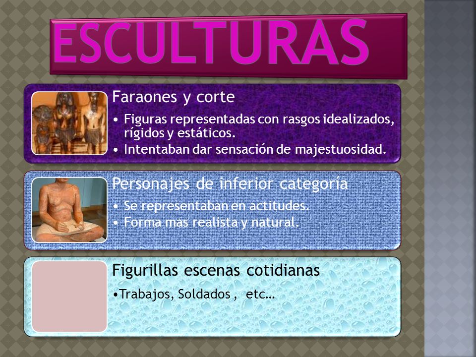 Esculturas Faraones y corte Personajes de inferior categoría