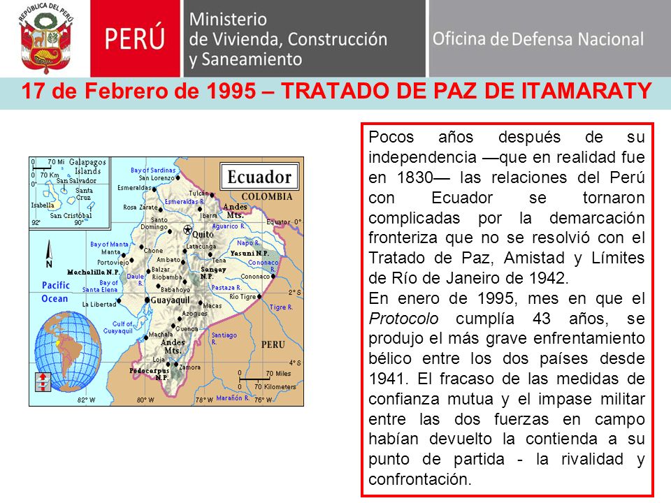 17 De Febrero De 1995 Tratado De Paz De Itamaraty Ppt Descargar