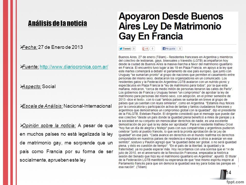Análisis de la noticia Fecha: 27 de Enero de 2013